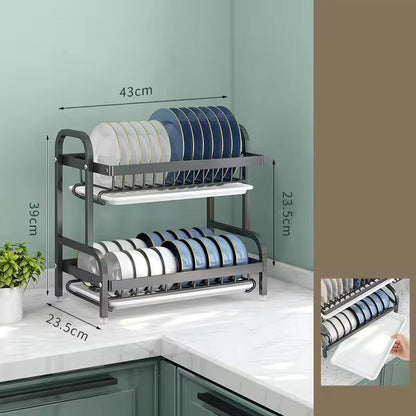 2-Tier Compact Dish Drying Rack