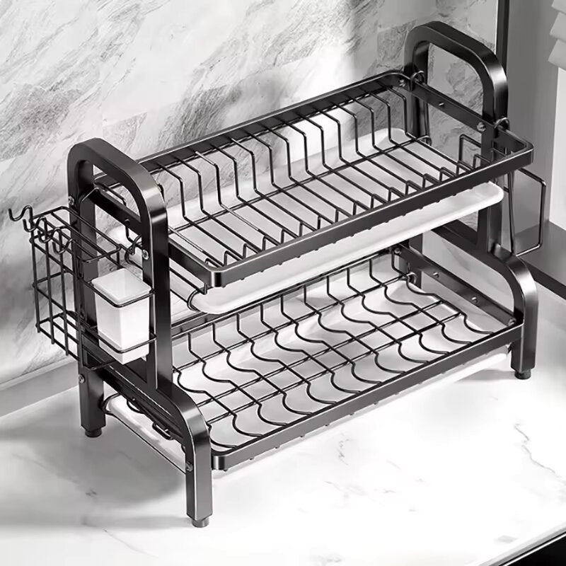 2-Tier Compact Dish Drying Rack