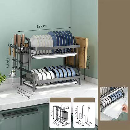 2-Tier Compact Dish Drying Rack